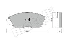 Sada brzdových destiček, kotoučová brzda METELLI 22-0236-0