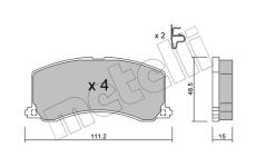 Sada brzdových destiček, kotoučová brzda METELLI 22-0248-0