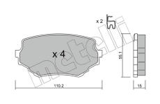 Sada brzdových destiček, kotoučová brzda METELLI 22-0249-0