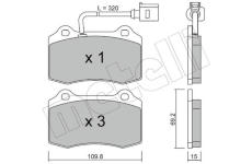 Sada brzdových destiček, kotoučová brzda METELLI 22-0251-4