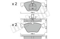 Sada brzdových destiček, kotoučová brzda METELLI 22-0252-0