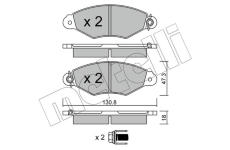 Sada brzdových destiček, kotoučová brzda METELLI 22-0253-0