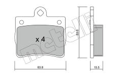 Sada brzdových destiček, kotoučová brzda METELLI 22-0255-0