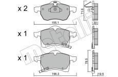 Sada brzdových destiček, kotoučová brzda METELLI 22-0258-0