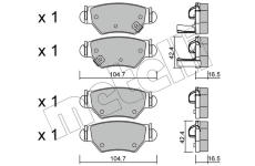 Sada brzdových destiček, kotoučová brzda METELLI 22-0259-0