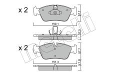 Sada brzdových destiček, kotoučová brzda METELLI 22-0260-0