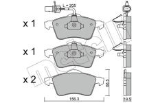 Sada brzdových destiček, kotoučová brzda METELLI 22-0263-1