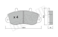 Sada brzdových destiček, kotoučová brzda METELLI 22-0264-0