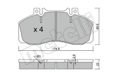 Sada brzdových destiček, kotoučová brzda METELLI 22-0267-0