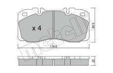 Sada brzdových destiček, kotoučová brzda METELLI 22-0268-0