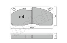 Sada brzdových destiček, kotoučová brzda METELLI 22-0270-0