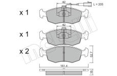 Sada brzdových destiček, kotoučová brzda METELLI 22-0274-0