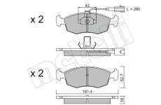 Sada brzdových destiček, kotoučová brzda METELLI 22-0274-1