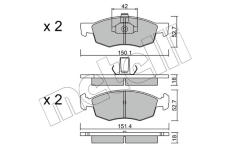 Sada brzdových destiček, kotoučová brzda METELLI 22-0274-2