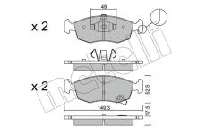 Sada brzdových destiček, kotoučová brzda METELLI 22-0274-5