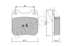 Sada brzdových destiček, kotoučová brzda METELLI 22-0275-1