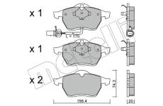 Sada brzdových destiček, kotoučová brzda METELLI 22-0279-1