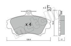 Sada brzdových destiček, kotoučová brzda METELLI 22-0286-0