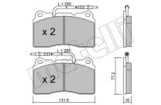 Sada brzdových destiček, kotoučová brzda METELLI 22-0288-2