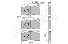Sada brzdových destiček, kotoučová brzda METELLI 22-0288-4