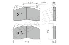 Sada brzdových destiček, kotoučová brzda METELLI 22-0288-7