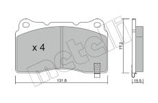 Sada brzdových platničiek kotúčovej brzdy METELLI 22-0288-8