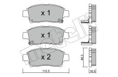 Sada brzdových destiček, kotoučová brzda METELLI 22-0292-0