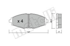 Sada brzdových destiček, kotoučová brzda METELLI 22-0293-0