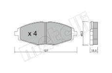 Sada brzdových destiček, kotoučová brzda METELLI 22-0293-1