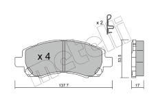 Sada brzdových destiček, kotoučová brzda METELLI 22-0295-0