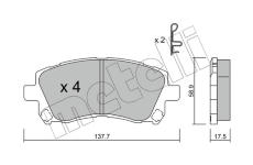 Sada brzdových destiček, kotoučová brzda METELLI 22-0296-0