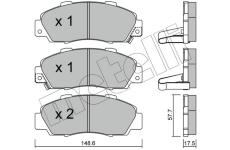 Sada brzdových destiček, kotoučová brzda METELLI 22-0298-0