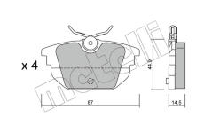 Sada brzdových destiček, kotoučová brzda METELLI 22-0299-0