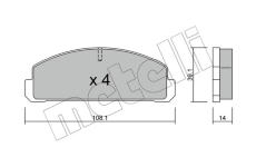 Sada brzdových destiček, kotoučová brzda METELLI 22-0300-0
