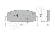 Sada brzdových destiček, kotoučová brzda METELLI 22-0302-0