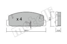 Sada brzdových destiček, kotoučová brzda METELLI 22-0302-1