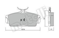 Sada brzdových destiček, kotoučová brzda METELLI 22-0305-0