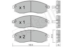 Sada brzdových destiček, kotoučová brzda METELLI 22-0306-1