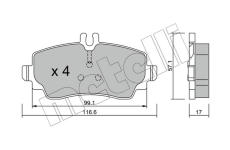 Sada brzdových platničiek kotúčovej brzdy METELLI 22-0310-0