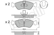 Sada brzdových destiček, kotoučová brzda METELLI 22-0311-0