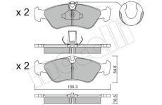 Sada brzdových destiček, kotoučová brzda METELLI 22-0311-1