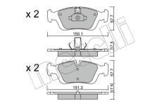 Sada brzdových destiček, kotoučová brzda METELLI 22-0312-0