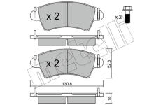 Sada brzdových destiček, kotoučová brzda METELLI 22-0313-1