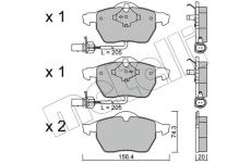 Sada brzdových destiček, kotoučová brzda METELLI 22-0314-0