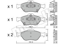 Sada brzdových destiček, kotoučová brzda METELLI 22-0316-1