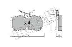 Sada brzdových destiček, kotoučová brzda METELLI 22-0317-0