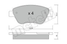 Sada brzdových destiček, kotoučová brzda METELLI 22-0321-1