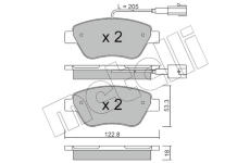 Sada brzdových destiček, kotoučová brzda METELLI 22-0321-3