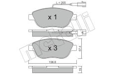 Sada brzdových destiček, kotoučová brzda METELLI 22-0322-0