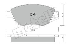 Sada brzdových platničiek kotúčovej brzdy METELLI 22-0322-1